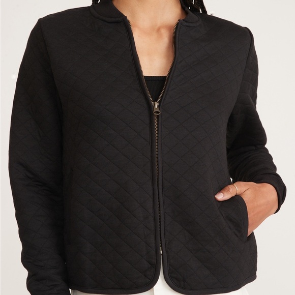 Marine Layer Black Quilted Bomber Jacket - Picture 4 of 7